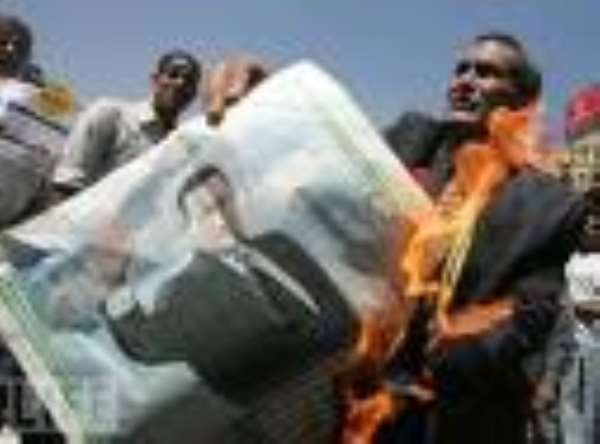 Angry Egyptian protesters.