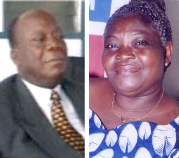 Mr. Harouna Esseku, a former NPP National Chairman (left), Mrs. Agnes Okudzeto, National Officer in charge of the Central Region (right)