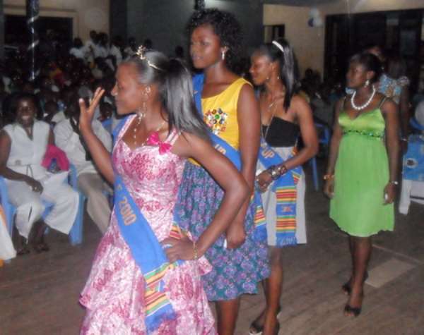 Grace Bosompem, winner, followed by Mabel Larbi and Priscilla Odei Bediako