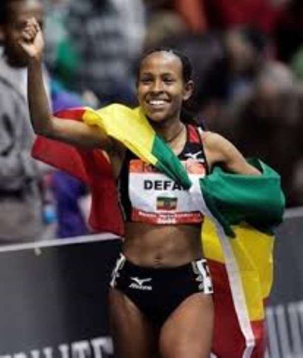 World Athletics Champs: The Ethiopian Meseret Defar in the final of the ...