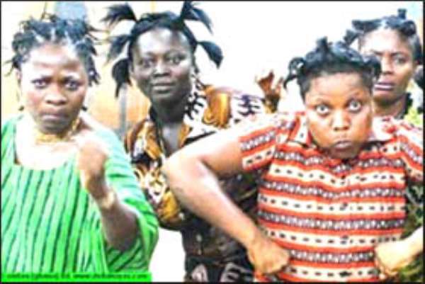 All women band outdoors on Friday