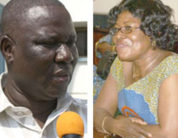 Mrs. Ama Benyiwah Doe, Central Regional Minister (left), Mr. Joe Gidisu, Minister for Roads & Highways (right)