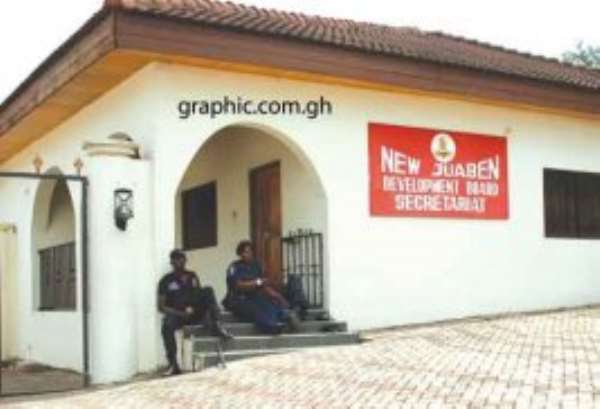 The palace of Daasebre Oti Boateng under police guard.