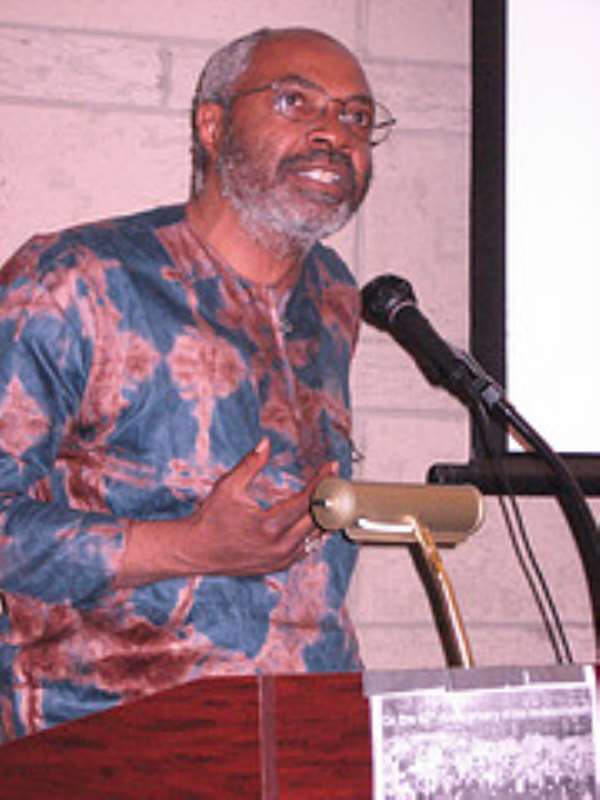 Abayomi Azikiwe, editor of the Pan-African News Wire, at the MLK Conference held on Sat., April 5, 2008 in Detroit. (Photo: Cheryl LaBash).