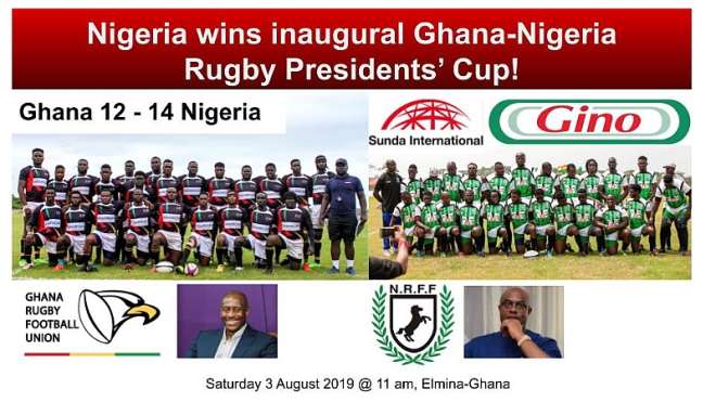 W3 The Inaugural Ghana-nigeria Rugby Presidents' Cup Was Won By The Nigerian Black Stallions With 14 Points To 12