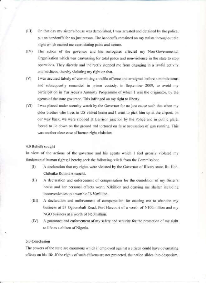 Gross Violation Of Human Rights By Governor Amaechi