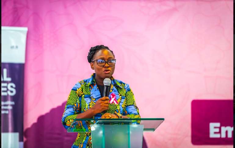 Madam Vera Karikari Bediako, Deputy Director at the Ministry of Gender speaking on behalf of the Minister