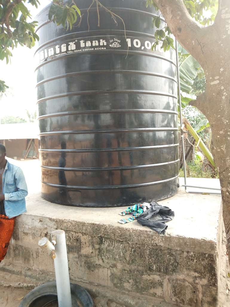 A borehole which has been tapped which had stopped flowing in the community