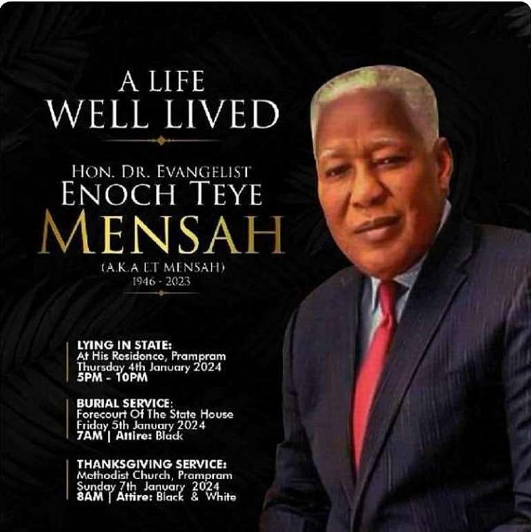 ET Mensah to be buried on Friday