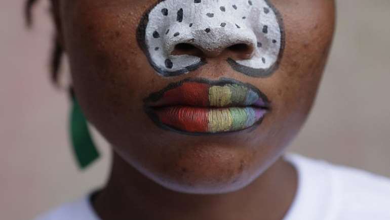 A young lesbian woman at an LGBT community center in Accra, Ghana. &copy; 2017 Human Rights Watch