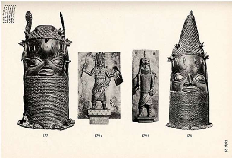 Benin head with panel from Lepke's catalogue