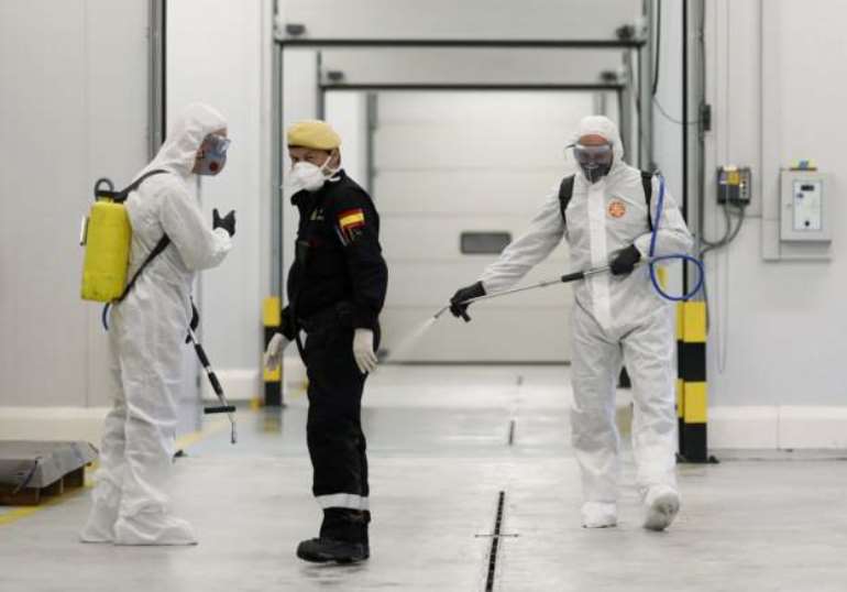 The army has been disinfecting hospitals and other facilities