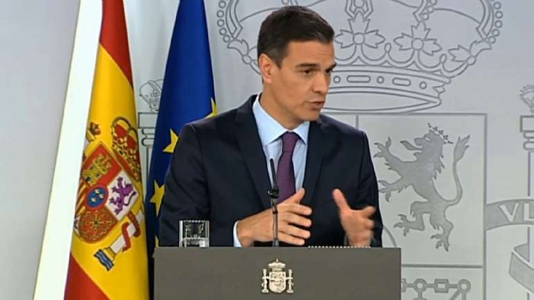 Pedro Sanchez said the Coronavirus epidemic was beginning to come under control (Image: La Moncloa)