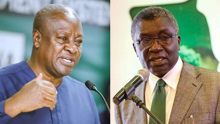 Former President John Dramani Mahamaleft and former Minister of Environment, Professor Kwabena Frimpong Boateng