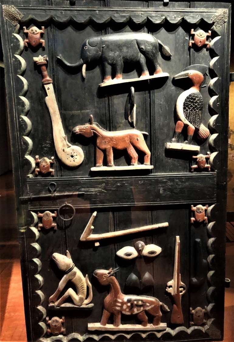 Door panel, Abomey, Dahomey, Benin Republic, now in Mus&eacute;e du Quai Branly, to be restituted to Benin Republic.