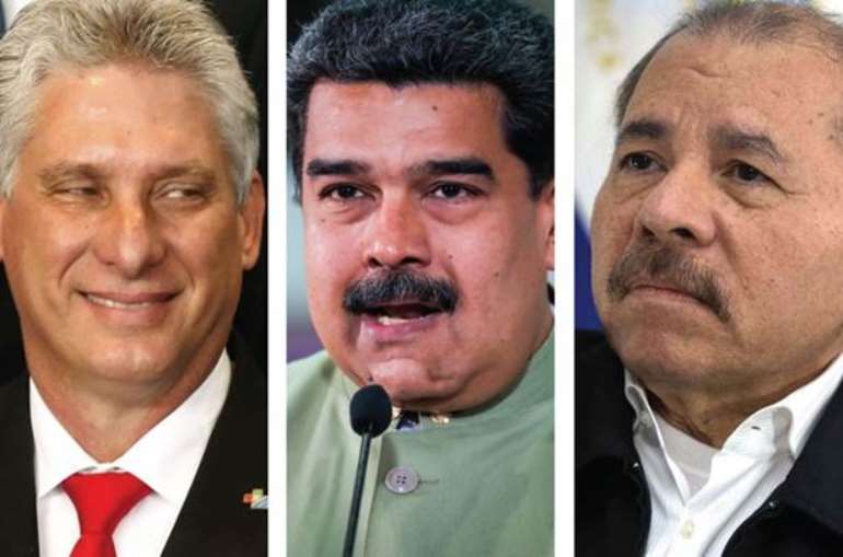 From Left: President Miguel Diaz-Canel of Cuba, President Nicolas Maduro of Venezuela and President Daniel Ortega of Nicaragua.