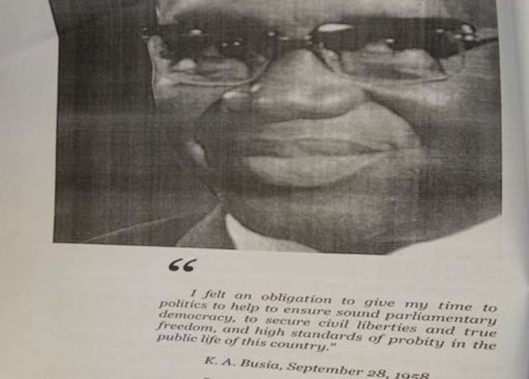PICTURE credit K. A. Busia &ndash; Symbol of Democracy &ndash; Anana Agyei