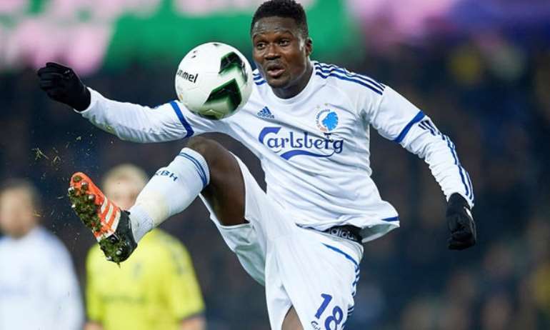 Daniel Amartey started his career with the Swedish side Djurgarden before moving to Denmark in 2014. Photograph: Lars Ronbog/FrontzoneSport via Getty Images