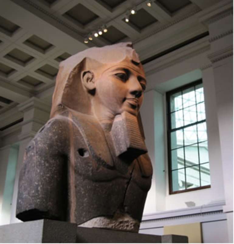 Bust of Ramesses II, weighing 7.25 tons, Egypt, now in the British Museum, London, United Kingdom.