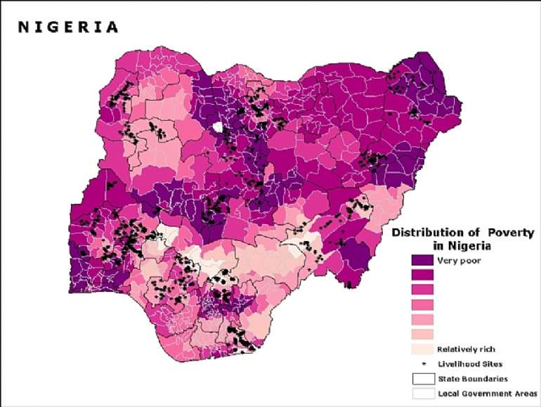 Map of Poverty Levels in Nigeria. Photo Credit:Nasir EL-Rufai.