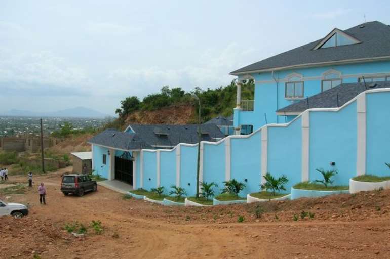 Fraud: The mansion near the Ghanaian capital of Accra where detectives tracked down Fadola