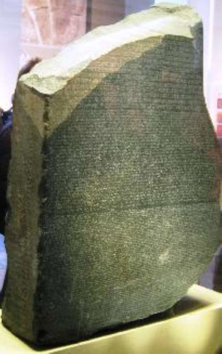 Rosetta Stone, Egypt, now in British Museum, London.