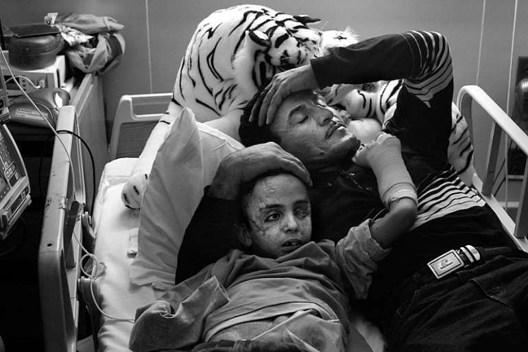 Saleh in his hospital bed in 2004. Photo credit: Michael Macor / The San Francisco Chronicle