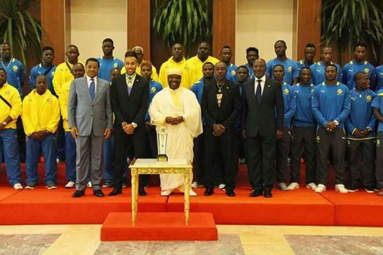 PHOTOS: Gabonese superstar Pierre Aubamenyang gets hero’s welcome after ...