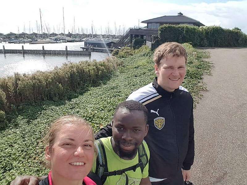 Kwame Oti with Sophia Jessen and Stefan Weichart