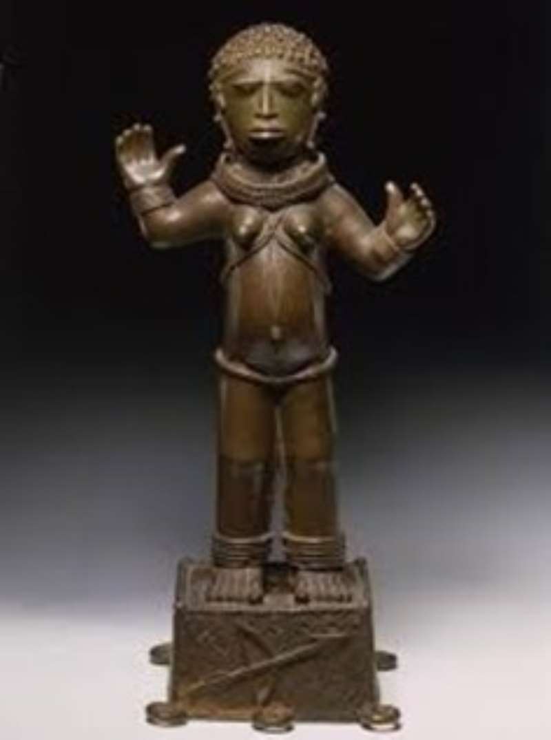Female figure, Benin, Nigeria, now in Ethnologisches Museum/Humboldt Forum, Berlin, Germany.
