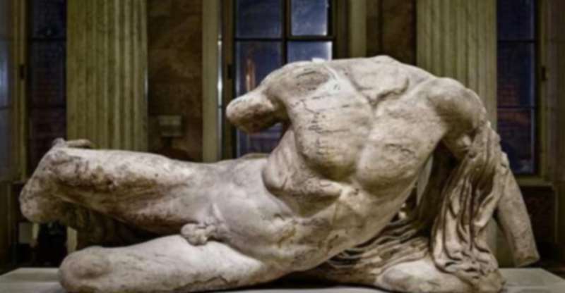 Headless statue of the Greek river god Ilissos, Athens, Greece, loaned by the British Museum to Hermitage Museum, St. Petersburg, Russia.