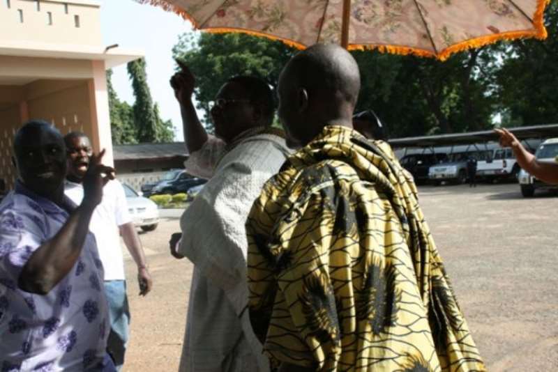 Mr Nii Armah Ashietey, Greater Accra Regional Minister dancing at the Homowo Celebration luncheon.  