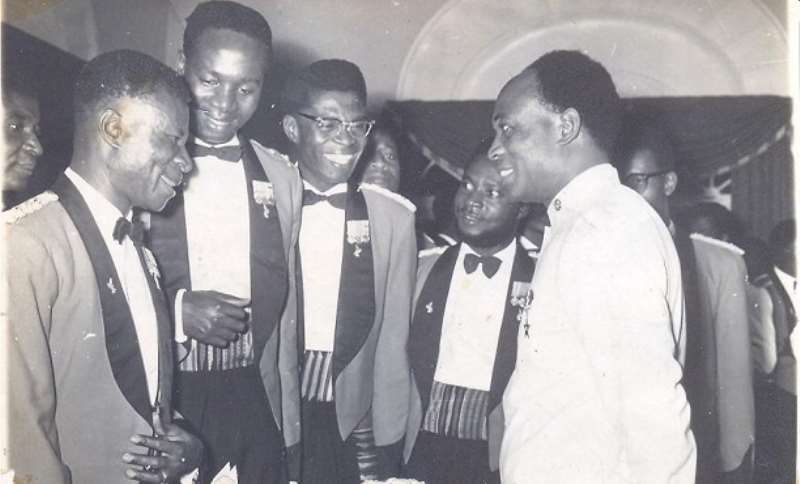 Dr. Kwame Nkrumah Exchanging Pleasantries With Col E.k. Kotoka At A Military Function