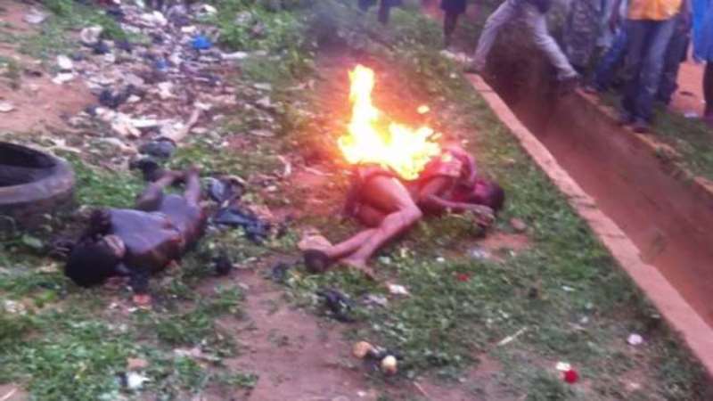 2. TWO ALLEGED ROBBERS LYNCHED AND SET ABLAZED IN KUMASI