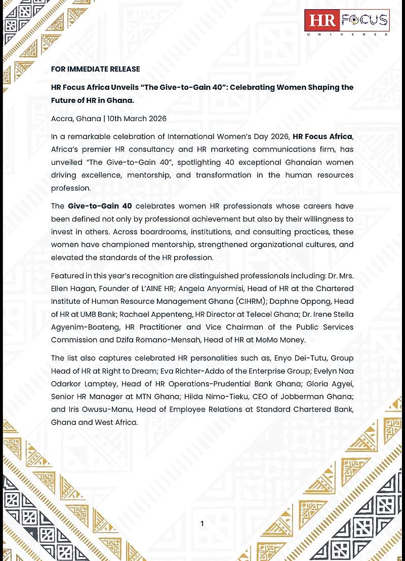 HR Focus Africa honours 40 trailblazing Ghanaian women on International Women’s Day