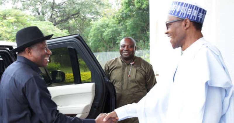 Former President Goodluck Jonathan visits President Muhammadu Buhari, Monday, November, 2, 2015