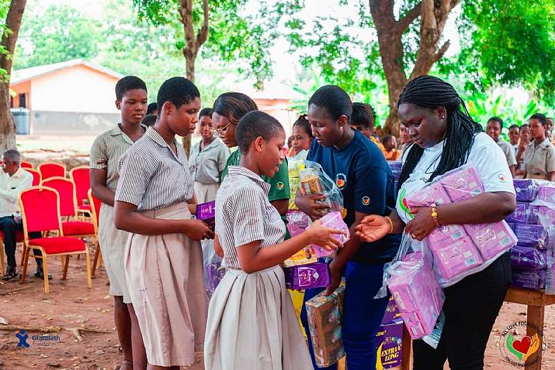 A pad donation exercise by All Love Foundation.