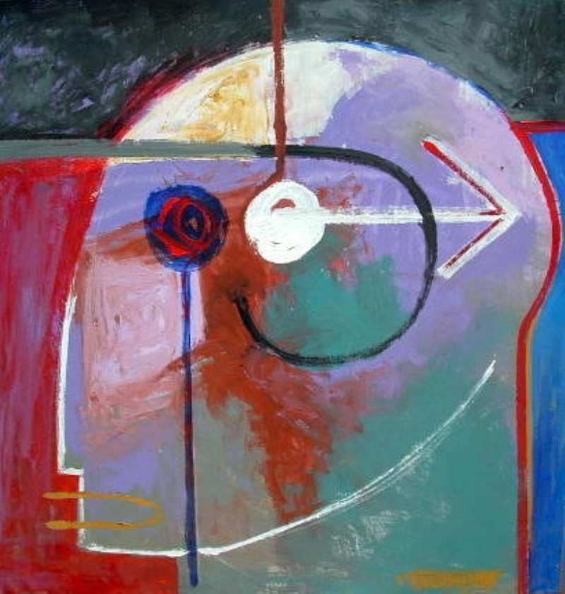CRITICAL THINKER, ACRYLICS ON CANVAS