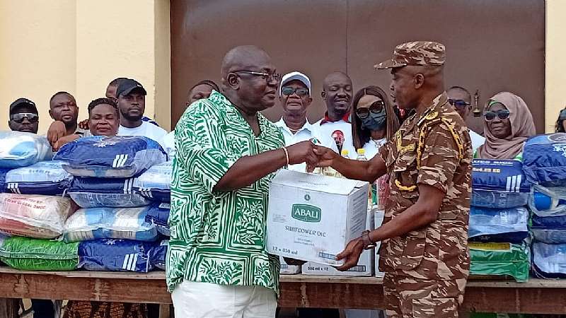 Hon. Mawutor Agbavitor donating some items to the Ho Prisons during the donation exercise to mark his birthday.