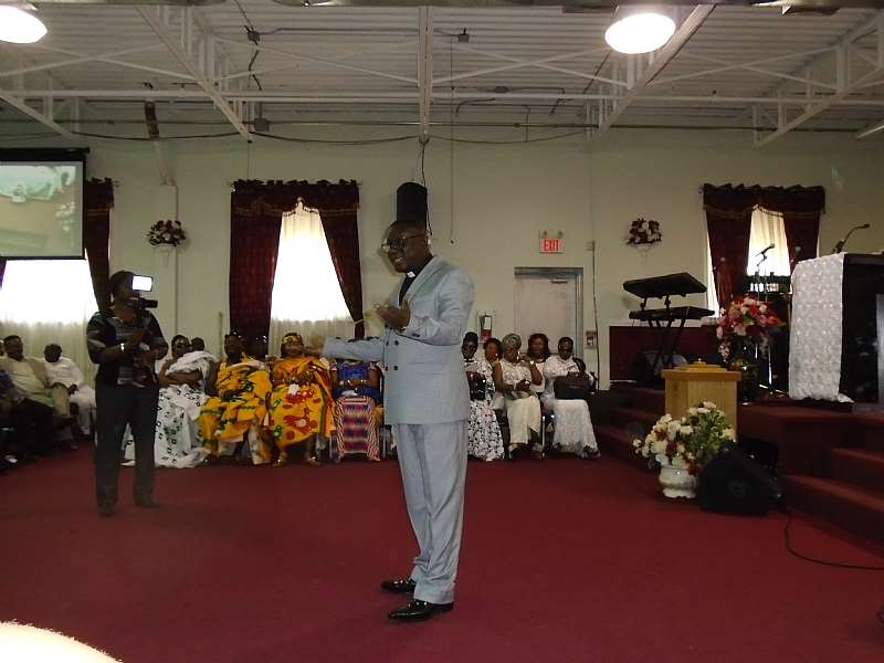 Rev.Joseph Owusu Atuahene delivering the sermon