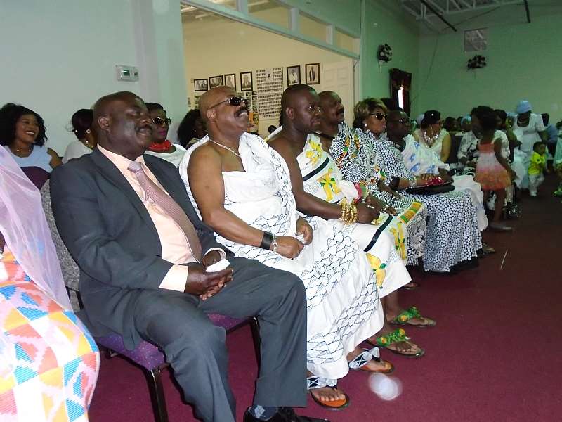 Some traditional chiefs and members listening to the sermon