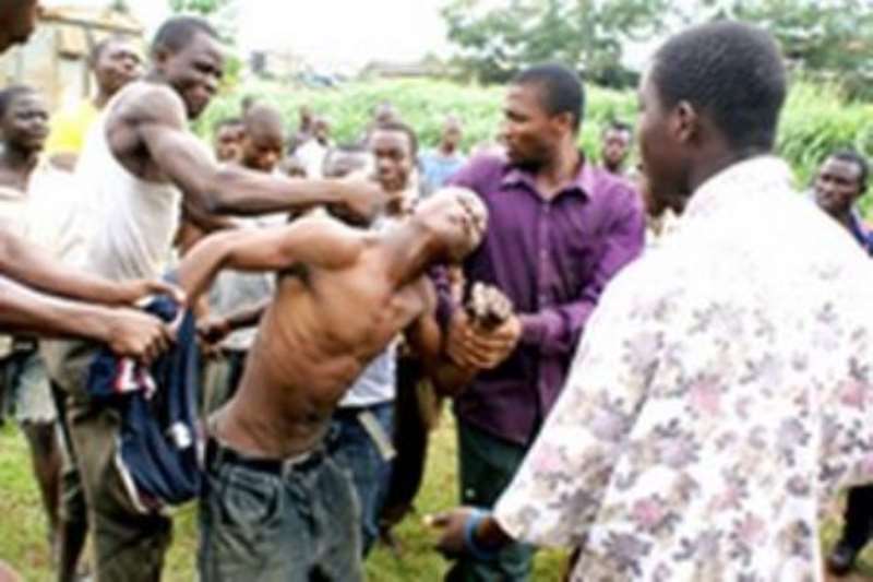 9. AN ALLEGED PICK-POCKET BEING SUBJECTED TO SEVERE BEATINGS