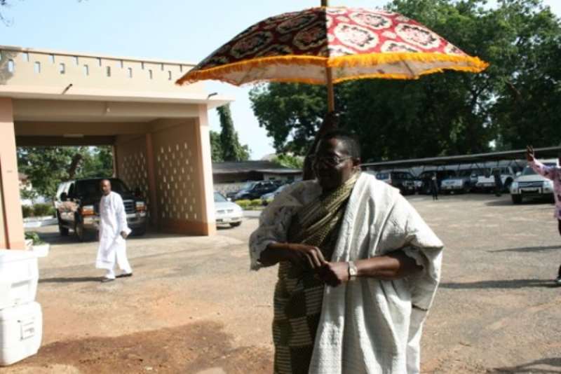 Mr Nii Armah Ashietey, Greater Accra Regional Minister dancing at the Homowo Celebration luncheon.  