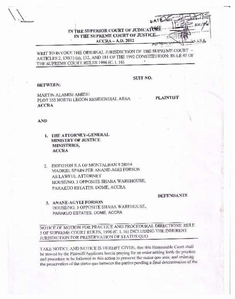 amidu v isofoton  application for status quo page 01
