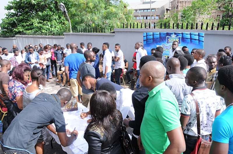 CROSS SECTION OF CONTESTANTS REGISTERING FOR  AUDITIONS