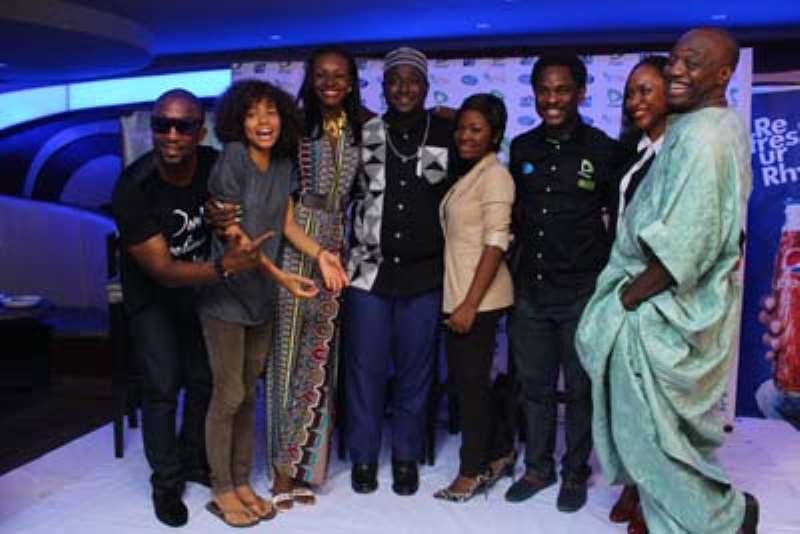 DAREY, NNEKA, YEKA, MOSES, MERCY, ENITAN DENLOYE, MRS UGOCHI PEDRO AND DEDE AT NIGERIAN IDOL SEASON FOUR PRESS LAUNCH