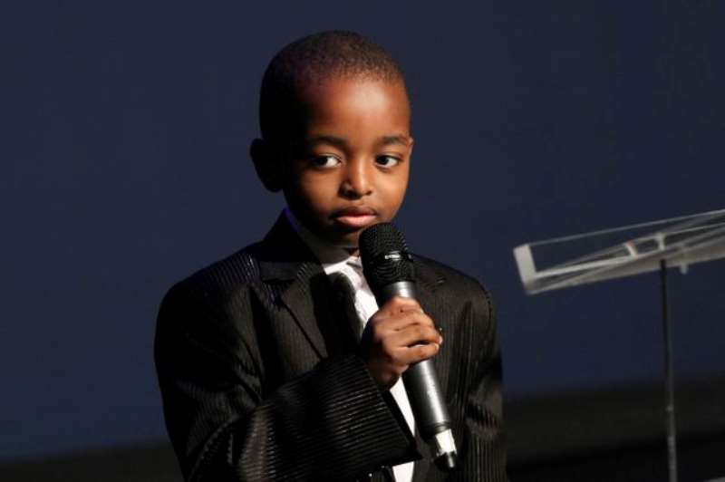 EIGHT-YEAR-OLD JOSHUA BECKFORD GIVES A PRESENTATION ON THE HUMAN BODY