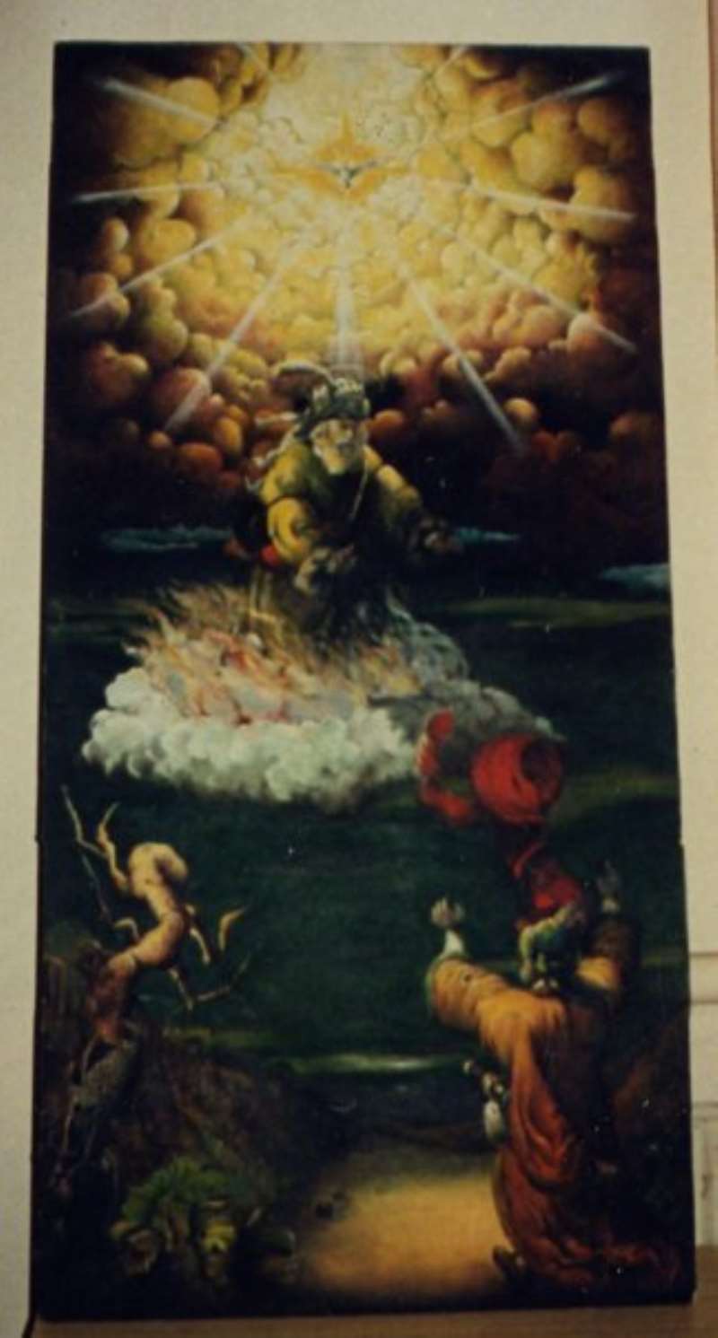 Elijah Ascending To Heaven Painting, Eugene Ankomah
