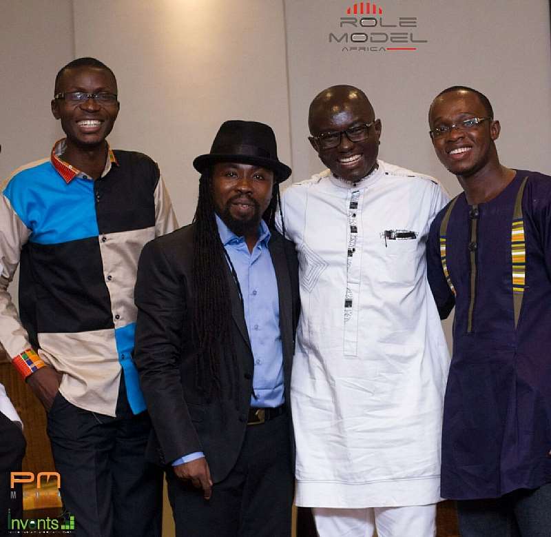 Role Models Avle (1st Left) And Obrafour (2nd Left) In Group Photo With Role Model Interviewer Dr. Okyere-frimpong (2nd Right) And Rma Convener Samuel Agyeman-prempeh(1st Right)