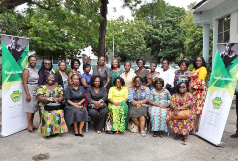 Members Of 1974 Year Group Of Wesley Girls High School In A Group Photo After Launch Of Foundation With Mrs. Betty Dzokoto, Headmistress Of WGHS (Seated 4th From Right), Madam Nana Yaa Siriboe, National President, Old Students Association, WGHS (Seated First From Left) And Prof. Efua Hesse, An Old Girl, Key Note Speaker At The Launch Of The Foundation (Seated From Third Right)